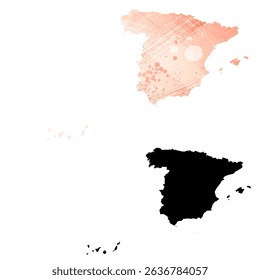 High detailed vector map. Spain.