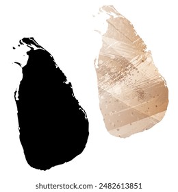 Mapa de Vector detallado. Sri Lanka.
