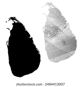 Mapa de Vector detallado. Sri Lanka.