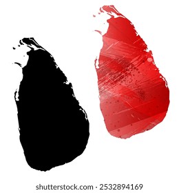 High detailed vector map. Sri Lanka.
