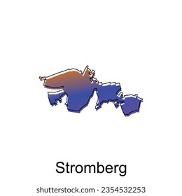 High detailed vector map of Stromberg modern outline, Logo Vector Design. Abstract, designs concept, logo, logotype element for template.
