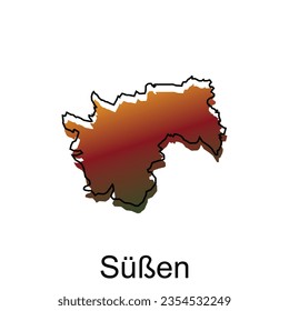 High detailed vector map of SuBen modern outline, Logo Vector Design. Abstract, designs concept, logo, logotype element for template.