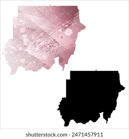 High detailed vector map. Sudan.