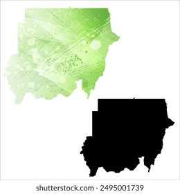 Mapa de Vector detallado. Sudán.