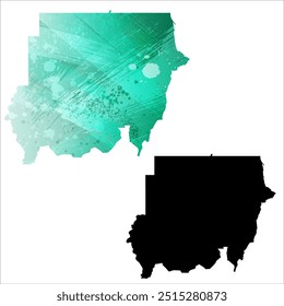 High detailed vector map. Sudan.