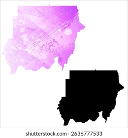 High detailed vector map. Sudan.