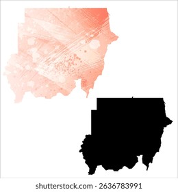 High detailed vector map. Sudan.