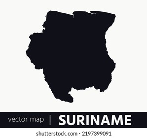 High Detailed Vector Map - Suriname	