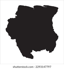 High detailed vector map. Suriname. New Map 2023.