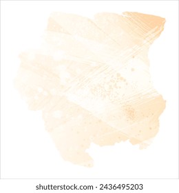 High detailed vector map. Suriname. Watercolor style. Biscuit color. Pastel yellow color.