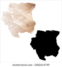 Mapa de Vector detallado. Surinam.
