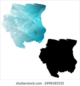 Alto mapa de Vector detallado. Surinam.
