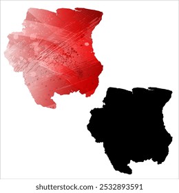 High detailed vector map. Suriname.