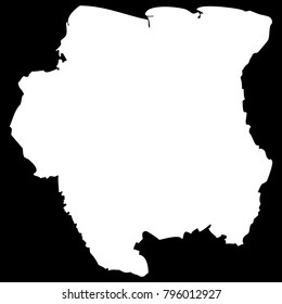 High detailed vector map - Suriname