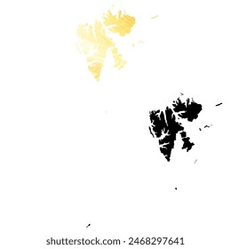 High detailed vector map. Svalbard.