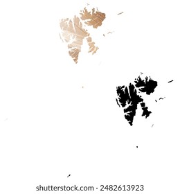 High detailed vector map. Svalbard.