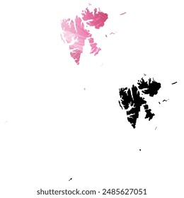 High detailed vector map. Svalbard.