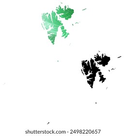 High detailed vector map. Svalbard.