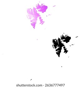 High detailed vector map. Svalbard.