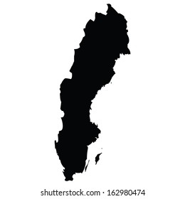 High detailed vector map - Sweden 