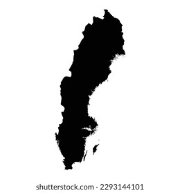 High detailed vector map. Sweden. New Map 2023.