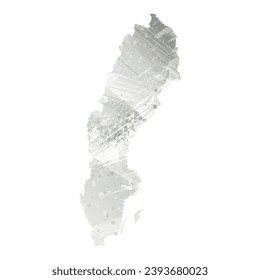 High detailed vector map. Sweden. Watercolor style. Agate gray.