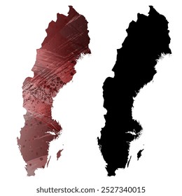 High detailed vector map. Sweden.