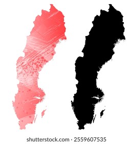 High detailed vector map. Sweden.