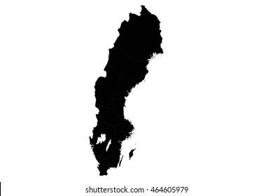 High detailed vector map sweden