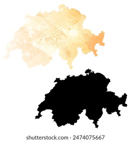 Mapa de Vector detallado. Suiza.