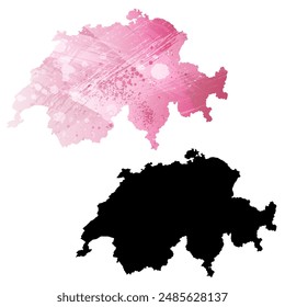 Detaillierte Karte der Vektorgrafik. Schweiz.