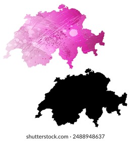 High detailed vector map. Switzerland.