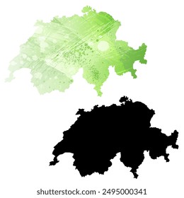 High detailed vector map. Switzerland.