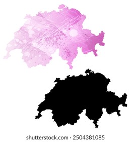 High detailed vector map. Switzerland.