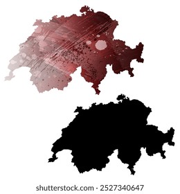 Detaillierte Vektorkarte mit hoher Auflösung. Schweiz.