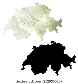 Alto mapa de Vector detallado. Suiza.