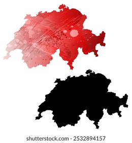 High detailed vector map. Switzerland.