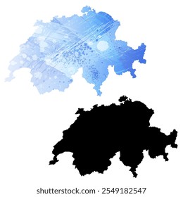 High detailed vector map. Switzerland.