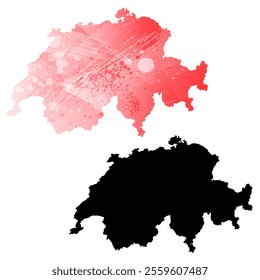 High detailed vector map. Switzerland.