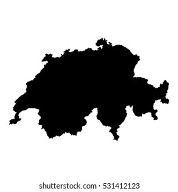 High detailed vector map of Switzerland. Vector eps10