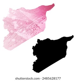 Mapa de Vector detallado. Siria.