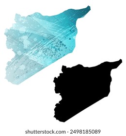 Detaillierte Vektorkarte mit hoher Auflösung. Syrien.