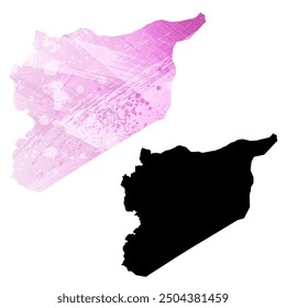 Alto mapa de Vector detallado. Siria.
