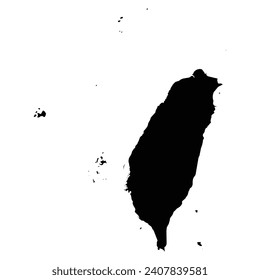 High detailed vector map. Taiwan. New 2024.