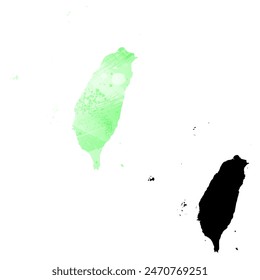 High detailed vector map. Taiwan.