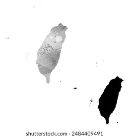 Mapa de Vector detallado. Taiwán.