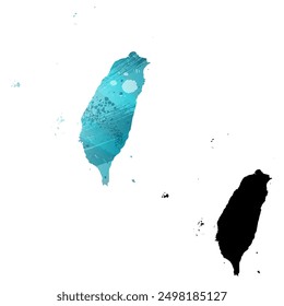 Alto mapa de Vector detallado. Taiwán.