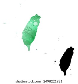 High detailed vector map. Taiwan.