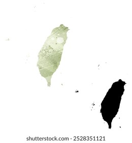 Alto mapa de Vector detallado. Taiwán.