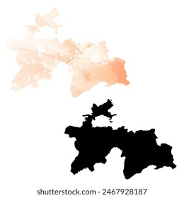 High detailed vector map. Tajikistan.